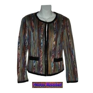 Katherine New York Bright Boho Bohemian Yarn Southwestern Velvet Hippie Blazer L